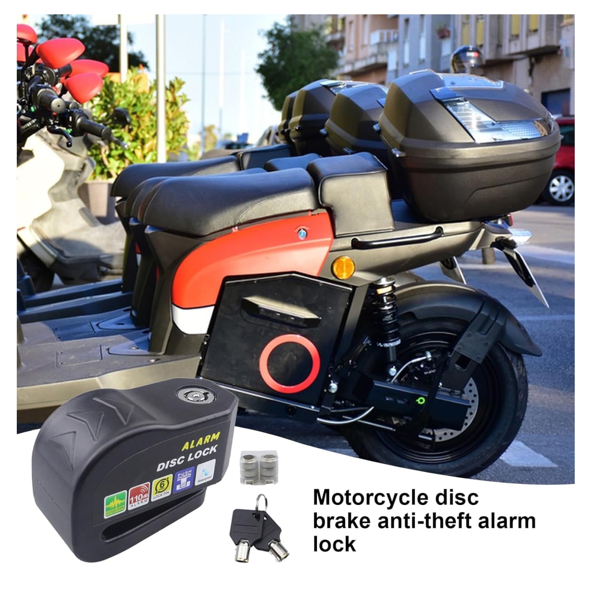 Vista 4 de Candado de Freno con Alarma para Moto